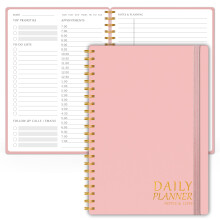 Daily Planner with Hourly Schedules - Undated To-Do List Notebook, Spiral Bound, 5.5" x 8.5", Manage Tasks & Appointments, Perfect Office Supplies fo
