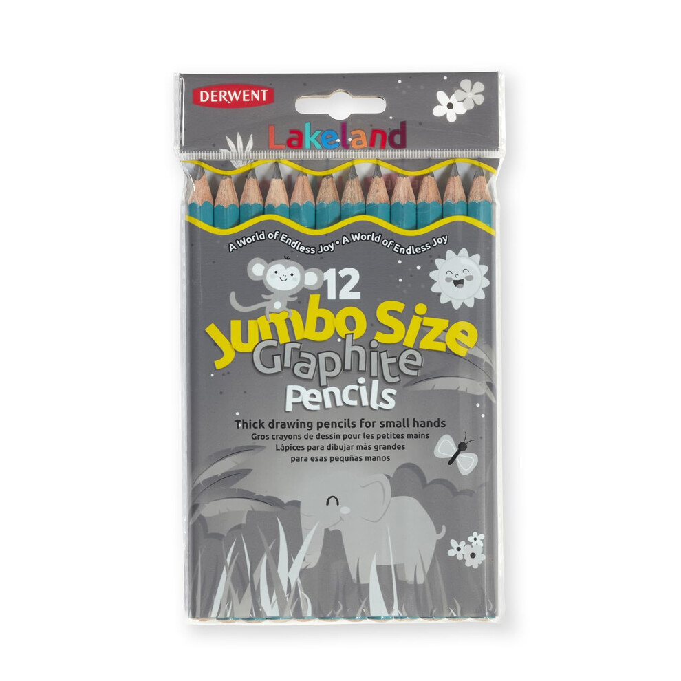 Derwent Lakeland Jumbo Drawing Pencils For Kids - Pack Of 12 Graphite Hb Pencils, Kids Drawing Pencils For Arts And Crafts