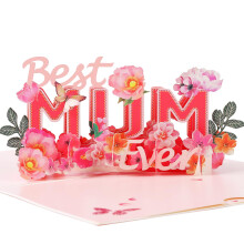 Mothers Day Card for Mum Pop up Birthday Greeting Card from Daughter Son, Gifts for Mommy Women Wife Includes Envelope and Note Tag