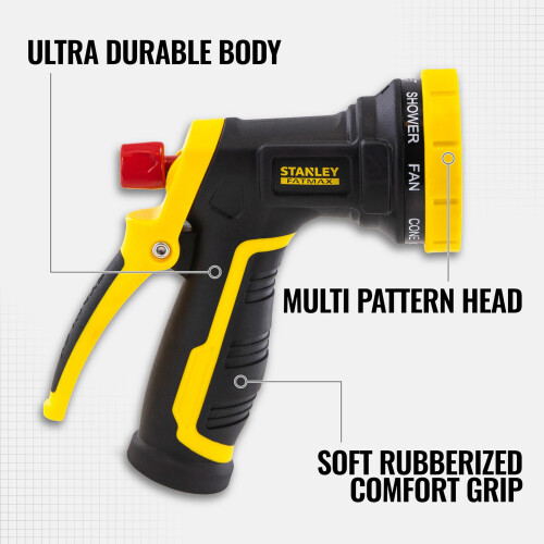 STANLEY Stanley Garden BDS7496 FATMAX Heavy Duty 8-Pattern Spray Nozzle, Yellow 1
