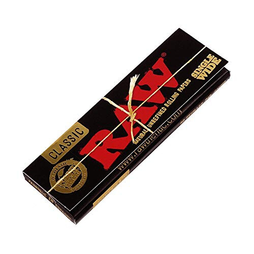 Raw Black Single Wide, Regular Papers, Extra Fine, 50 Short Papers per Booklet, 1 Box (50 Booklets) 1