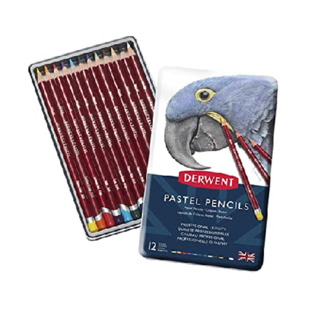 Derwent Pastel Pencils, Drawing & Writing, Set Of 12, Ideal For Blending & Colouring, Professional Quality, 32991