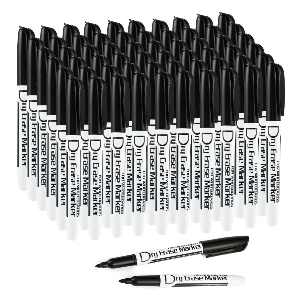 Photos - Felt Tip Pen Black Dry Erase Markers Low Odor Fine Whiteboard Markers Thin Box of 60