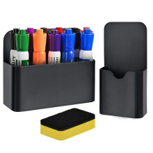 Magnetic Pen Marker Holders 2PCS with Magnetic Whiteboard Eraser, Adjustable Magnetics Pen Holder Magneticc Marker Holder