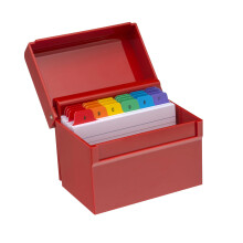 Osco Small Red Hi-Gloss Plastic Index Box, A to Z Divider Tabs, 100 Lined Note Cards, Ruled Revision Flash Cards, Recipe Notes