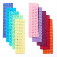 Springboard Cross Stitch Fabric Bookmarks - 10-Pack of Binca Mesh for Sewing - 100% Cotton, 6-Count Embroidery Fabric for Kids