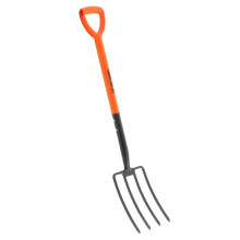 Garden Digging Fork Heavy Duty 4 Prong Carbon Steel D Shape Handle Rust Proof