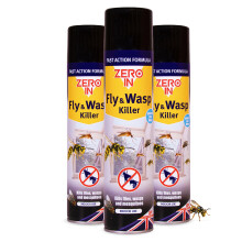Zero In Fly & Wasp Killer – Fly Spray for the Home - Fast-Acting Aerosol Surface Treatment for Immediate Results - Kills Insects o