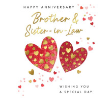Piccadilly Greetings Anniversary Card, Brother & Sister-in-Law - 8 x 6 inches
