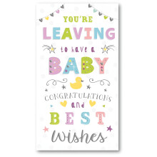 IC&G You're Leaving to Have a Baby Card – Colourful Maternity Farewell Card – Gender Neutral Congratulations & Best Wishes
