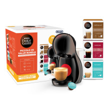 NESCAFÉ Dolce Gusto EDG210.B Piccolo XS Manual Coffee Machine Black by DeLonghi - Value Bundle