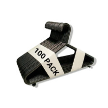 REQUISITE NEEDS Pack of 100 Adult Coat Hangers of Strong Plastic and Durable for Clothes Rails and Closets, Hooks, and Lips Space