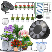 TRJZWA Solar Irrigation System Kit,2024 New Flip Cover Solar Drip Irrigation System,Solar Plants Automatic Watering System with 9