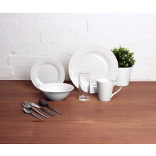 Sabichi 9pc Dining Starter Set - Elegant Porcelain Dinner and Crockery Set - Ideal for Students, University and First-Time Buyers
