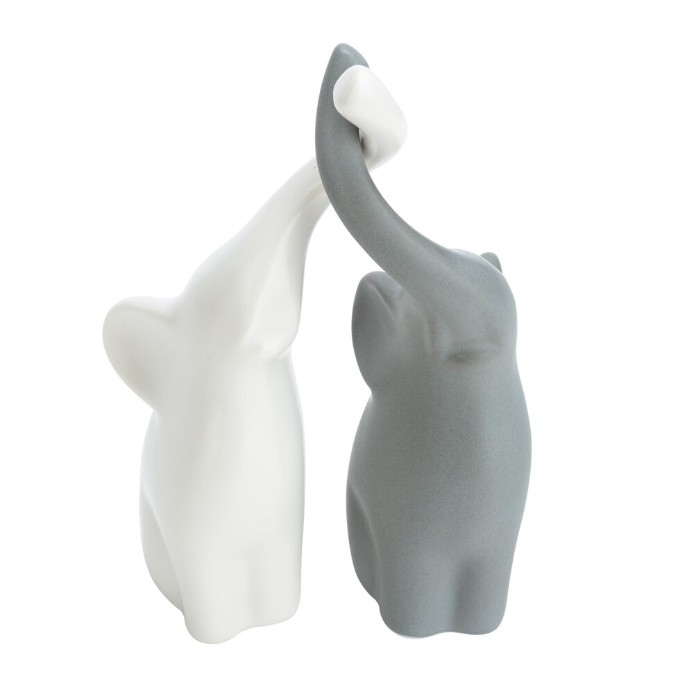 2Pcs Loving Elephant Statue, Couple Elephants Ornaments Home Accessories Decorative Elephant Figurines Animals Figurine Porcelain 70773040