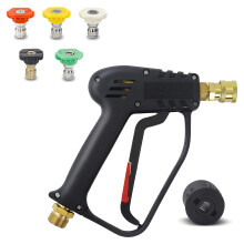 DERASL 4000PSI High Pressure Washer Gun with 5 1/4 inch Water Quick-Connect Nozzles,M22 14MM Hose Connector & Karcher Quick Connec