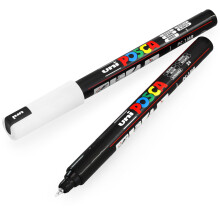 POSCA Uni PC-1MR 0.7mm Paint Marker - Black and White (Pack of 2)