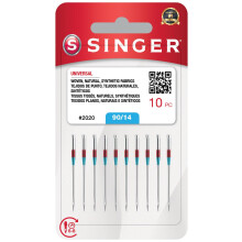 Singer 10-Pack Universal 2020 Sewing Machine Needles, Size 90/14