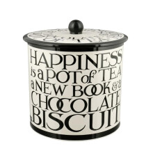 Emma Bridgewater Toast & Marmalade Biscuit Barrel | Decorative Storage Tin with Black & White Typography | Keeps Biscuits Fresh an