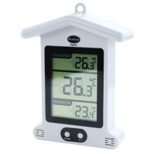 Brannan Digital White Greenhouse Thermometer – Stylish Weatherproof Max Min Thermometer to Monitor Maximum and Minimum Temperature