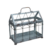 Esschert Design ZB21 Greenhouse with Lockable Lid, Plant House, Iron/Glass with Carry Handle, Sturdy Feet, Multi, Small, 29.3 x 15