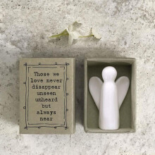 East of India Porcelain Matchbox Angel, Those We Love Don't Disappear Sentimental Words, Family Keepsake Gift, Porcelain Keepsake,
