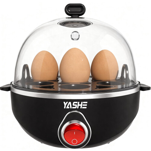 YASHE Rapid Egg Cooker - 7 Egg Capacity Electric Egg Boiler for Hard