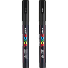 Posca PC-3M Paint Marker Art Pens - 0.9-1.3mm Nib - Black Ink - Pack of 2