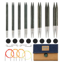KnitPro - KnitPro Interchangeable Needle Set Wood Indigo - 1 Set, Blue/Fold