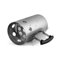 Optimal Products Barbecue Chimney Starter Quick Start BBQ Grill Charcoal Burner Food Coal Lighter UK, Silver (12345)