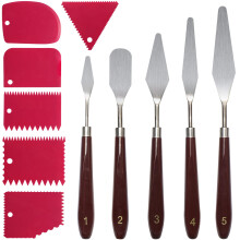 SZSMART 11Pcs Palette Knife Set, 5Pcs Pallet Knife Painting Tools with 6 Plastic Scraper, Oil Painting Mixing Scraper, Stainless S