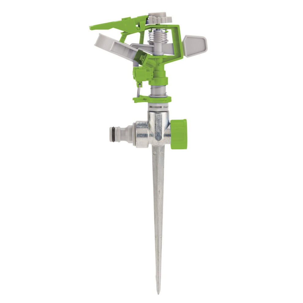 Draper Adjustable Impulse Sprinkler | 314M² Coverage Area | Metal Ground Spike | Lawn Watering Tool | 09180