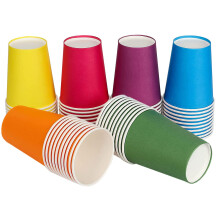 CYH 60 Pcs Disposable Paper Cups Party Cups, 9 Ounce Multicolor Drinking Cups Biodegradable and Compostable for Party DIY Holiday