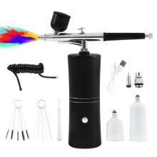 cupeohome Airbrush Kit with Compressor, Portable Rechargeable Cordless High-Pressure Air Brush Set with 0.3mm Nozzle and Cleaning
