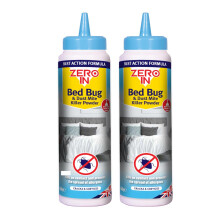 Zero In Bed Bug & Dust Mite Killer Powder 450g Twin Pack – Fast-Acting Puffer-Pack Treatment – Kills Bed Bugs, Eggs & Dust Mites –