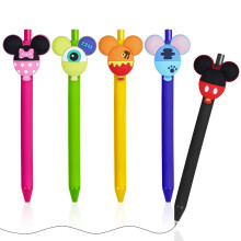 AUAUY 5PCS Cartoon Ballpoint Pens, Cute Mouse Head Character Ears Pens, Retractable Ballpoint Pen