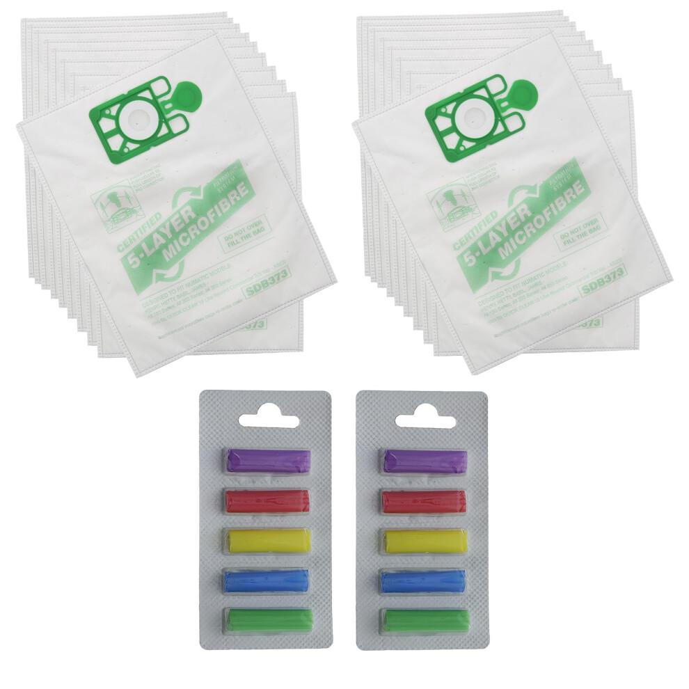 Qualtex Numatic Henry Hetty Hoover Filter Flo Dust Bags And 5Fresheners, Pack Of 20- White 57580845