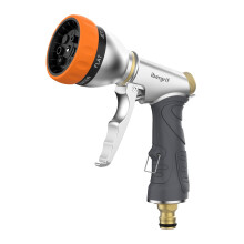 Ibergrif Hose Pipe Spray Gun, High Pressure Hose Nozzle and Heavy Duty Metal Garden Hose Spray Gun, 7 Patterns and Water Flow Cont