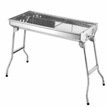 Stainless Steel Folding Charcoal BBQ Grill – Large Portable Barbecue with Air Vents & Carry Handle – Ideal for Outdoor Cooking, Ca