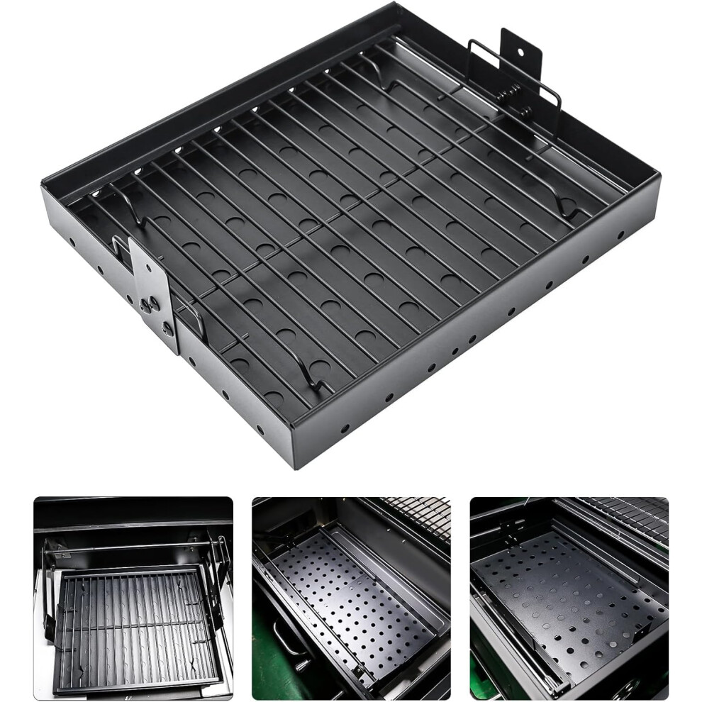 GRISUN Stretchable Charcoal Tray 38.1-71.1cm for 47183T-21 PS9900, Black High-Temperature Coating Charcoal Basket for HC4518L PS95-image-OPC-PTX52YJ-NEW