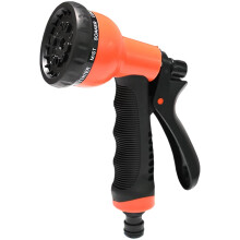 Armo 10 Pattern Adjustable Hose Nozzle Anti Slip Multi High Pressure Jet Spray Gun for Hose Pipe Watering Cans with 10 Water Cont