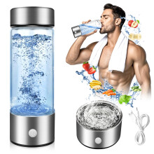 Hydrogen Water Bottle, 420ML Portable Hydrogen Water Generator with 3-Minute Electrolysis, USB Rechargeable, SPE PEM Technology, H