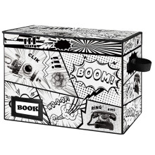 YNSZAS Comic Book Storage Box, 15.8" X 7.8" X 11.8", Collapsible Short Box, Holds 160-180 Comics, Heavy Duty Bin Container Holder Shelf