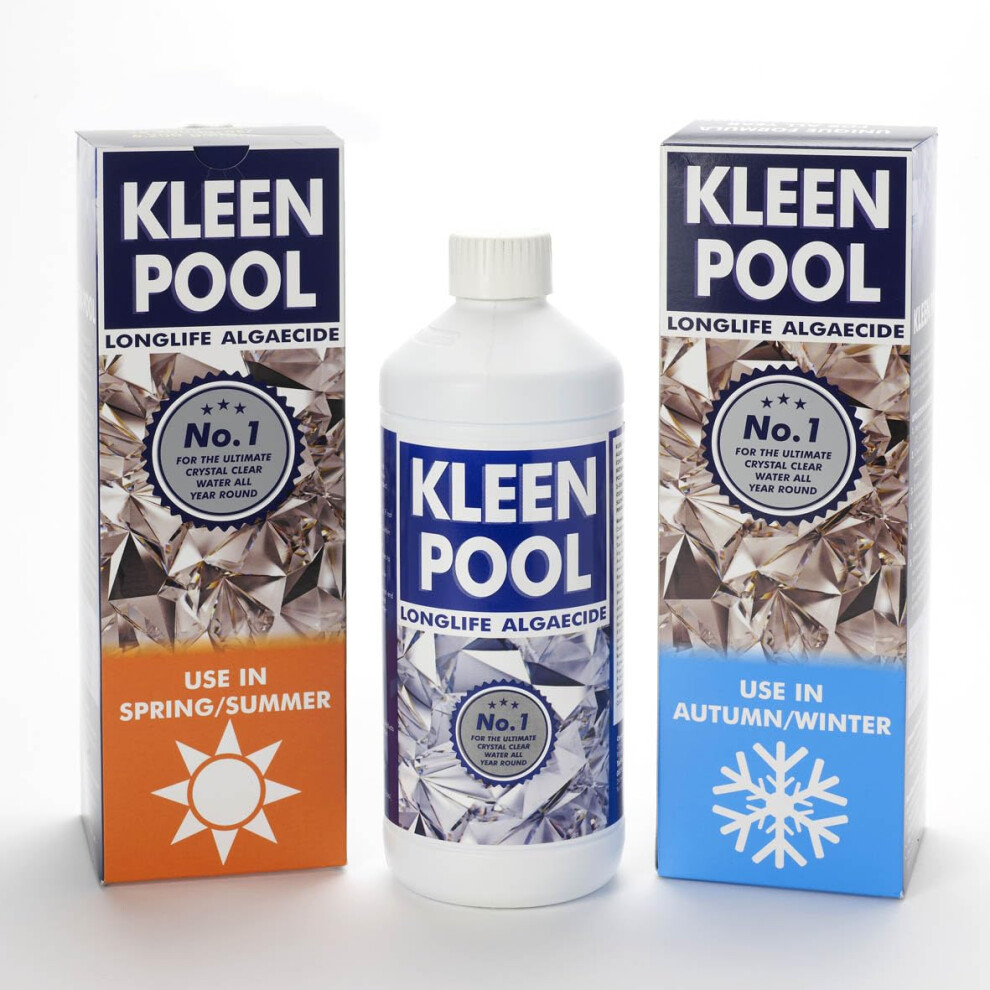 Kleen Pool Algaecide Longlife Swimming Pool Algicide 1 Litre - No.1 For The Ultimate Crystal Clear Water All Year Round. 39085788