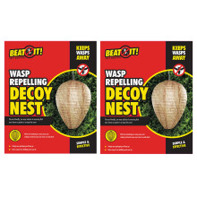 BEAT IT Set of 2 Wasp Repelling Decoy Nests Paper Hanging Deterrent Territorial Insect Protection