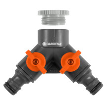 Gardena 940 (936) - 2-way tap valve - 21 mm - G 1/2 inch or 26.5 mm - silver