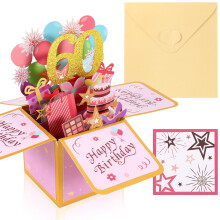 Radsocken 60th Birthday Cards for Women 3D Pop Up Greeting Card with Note and Envelope 60th Birthday Gifts for Mum Auntie Wife