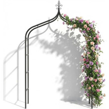 METAL GARDEN ARCH 2.7M – WEATHER RESISTANT GARDEN ARCH FOR CLIMBING PLANTS, ROSES, FLOWERS - IDEAL FOR LAWN, PATIO, BACKYARD, COUR