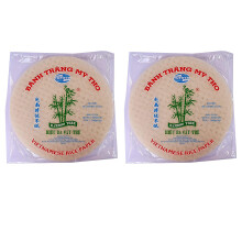 Round Vietnamese Rice paper 22cm 340g Summer Roll Goi Cuon Banh Trang Fresh Spring Roll Pack of 2
