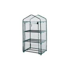 Top Home Solutions Mini Greenhouse - 3 Tier Cold Frame With Clear PVC Cover, Roll-Up Zipped Door - Portable Greenhouse For Plants